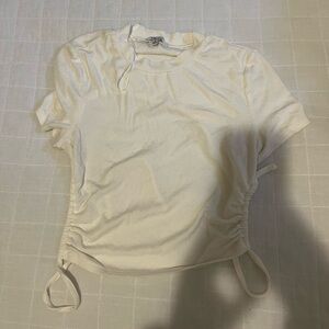 Ivory Short Sleeve Crop Top